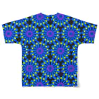 KT DESIGN LABORATORYのサイケ家紋 Series「四色玉垣円」 フルグラフィックTシャツの背面