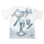 BASEBALL LOVERS CLOTHINGの【背面プリント】「スピードスター／韋駄天ブルー」 All-Over Print T-Shirt :back