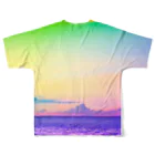 NEON LIGHT STARSのブドウメローイエロー All-Over Print T-Shirt :back