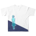 よもももたろうの夏を思い出す女子高生 All-Over Print T-Shirt :back