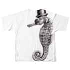 シーホースの後）シーホース公式アイコンのフルグラフィックTシャツ All-Over Print T-Shirt :back