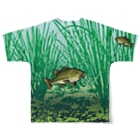猫と釣り人のBLACK BASS1_1FB_C All-Over Print T-Shirt :back