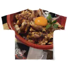 ミナトグリルのお土産屋さんの炙り豚しゃぶ丼 フルグラフィックTシャツの背面