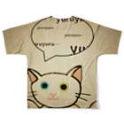 SU-KUのゆる猫オッド　セピア フルグラフィックTシャツの背面