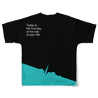 mosh&chipsのToday is the first day of the rest of your life. [green] フルグラフィックTシャツの背面