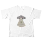 サユリアリティネオ🛸のUFOから宇宙人 フルグラフィックTシャツの背面