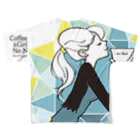 MicaPix/SUZURI店のCoffee&Girl "No.N"（バックプリント） フルグラフィックTシャツの背面