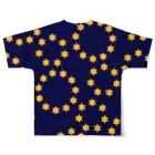 ミコハマの気ままSHOPの星環（両面/藍） All-Over Print T-Shirt :back