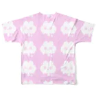 oroninetのぴえんなうさぎ。溶けるピンク All-Over Print T-Shirt :back