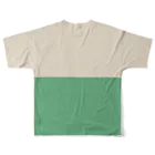 リューカデンドロンのクリーム&グリーン All-Over Print T-Shirt :back