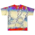 Designabeのショップのアート水滴 All-Over Print T-Shirt :back