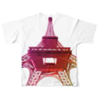 shop m'sのエッフェル塔グラフィック All-Over Print T-Shirt :back