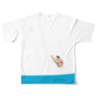 小鳥と映画館の夏でも冬でも飛び込み選手 女子の部 All-Over Print T-Shirt :back