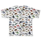 猫と釣り人のSALTWATER FISH_C_FG フルグラフィックTシャツの背面