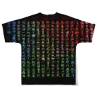 miyako's shop in SUZURIのスクラッチ般若心経 All-Over Print T-Shirt :back