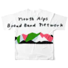 北アルプスブロードバンドネットワークの公式グッズB（背面ビッグロゴ） All-Over Print T-Shirt :back