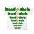 ポンコツホンポのｂｕｄ⚡︎ｄｕｂ⚡︎ｆｌａｓｈ フルグラフィックTシャツの背面