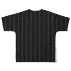 KOKI MIOTOMEのスーツ生地風（黒×ストライプ） フルグラフィックTシャツの背面