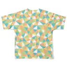 あわじテキスタイルのビタミンカラーのポリゴン柄 All-Over Print T-Shirt :back