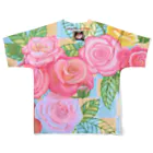 whiteuniva∞lemonchuraのroserose All-Over Print T-Shirt :back