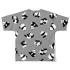 chippokeのころころパンダいっぱい（グレー） All-Over Print T-Shirt :back