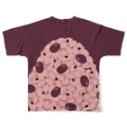 あわじテキスタイルの特大おにぎりT お赤飯 All-Over Print T-Shirt :back