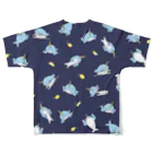 ときちゃんのポンちゃんTシャツ（紺） All-Over Print T-Shirt :back