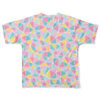 あわじテキスタイルの三角タイルのTシャツ ピンク All-Over Print T-Shirt :back