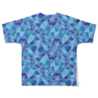 あわじテキスタイルの重なるガラスのTシャツ サファイア All-Over Print T-Shirt :back