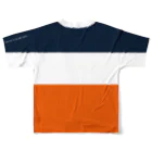 HAVE A BIKE DAY. ＠ SUZURIのHABDmoto(Navy/Orange) All-Over Print T-Shirt :back