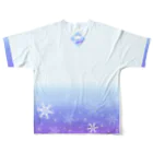 クロフミのまったりショップの吹雪くんのふんわり雪 All-Over Print T-Shirt :back