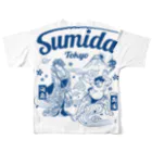 スカラヴィジョンのSUMIDA フルグラフィックTシャツの背面