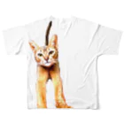 cats&reptiles cafe Odd eyeの時雨&小雨Tシャツ フルグラフィックTシャツの背面