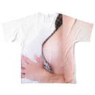 なおんちゅの沼の裸エプロンの横乳 풀그래픽 티셔츠の背面