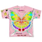 Design Studio 「Chi-Ra-Ri ~ち・ら・り~」のButterfly「Ageha」Rainbowシリーズ『Cherry Blossom』 フルグラフィックTシャツの背面