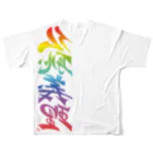 ieharatoshiakiの仏恥義理（ぶっちぎり）虹 All-Over Print T-Shirt :back