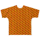 papipoの幾何学模様(オレンジ) フルグラフィックTシャツ