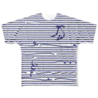 dizzyのNavy Stripes All-Over Print T-Shirt