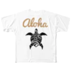 alohacanaのHonu フルグラフィックTシャツ