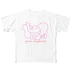 お絵描き屋さんのおみせ。のpink elephant フルグラフィックTシャツ