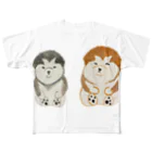 ねこぜや のコロりんとモコまる フルグラフィックTシャツ