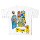 ねこぜや のROBOBO ヨウムの福ちゃんロボ 職場に急ぐ All-Over Print T-Shirt