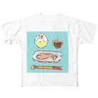 ミドの朝食にまぎれるハムスター(和食) フルグラフィックTシャツ