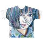 🌼*ﾟがーべらめらん*ﾟ🌼の青い風 All-Over Print T-Shirt