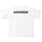 TシャツジャパンSUZURI店🇯🇵のアセンション（ASCENSION）黒文字 All-Over Print T-Shirt