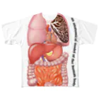 I_drink_milkteaの人体臓器デザイン フルグラフィックTシャツ