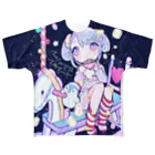 きあとのMarshmallow macchiato+. フルグラフィックTシャツ