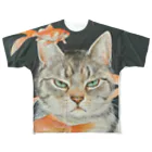 おちょぴの金魚と猫 All-Over Print T-Shirt