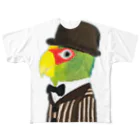 ねこぜや のコボウシインコ紳士 背景なし フルグラフィックTシャツ