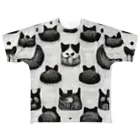 ■□ monochrome10 ■□のBlack Cats / C All-Over Print T-Shirt